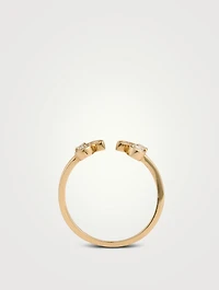 14K Gold Marquise Eye Bezel Diamond Ring