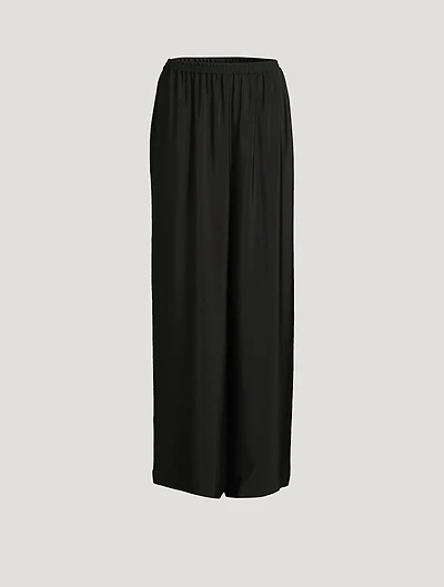 Wide-Leg Silk Trousers