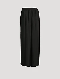 Wide-Leg Silk Trousers