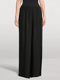 Wide-Leg Silk Trousers