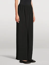 Wide-Leg Silk Trousers