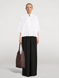 Wide-Leg Silk Trousers