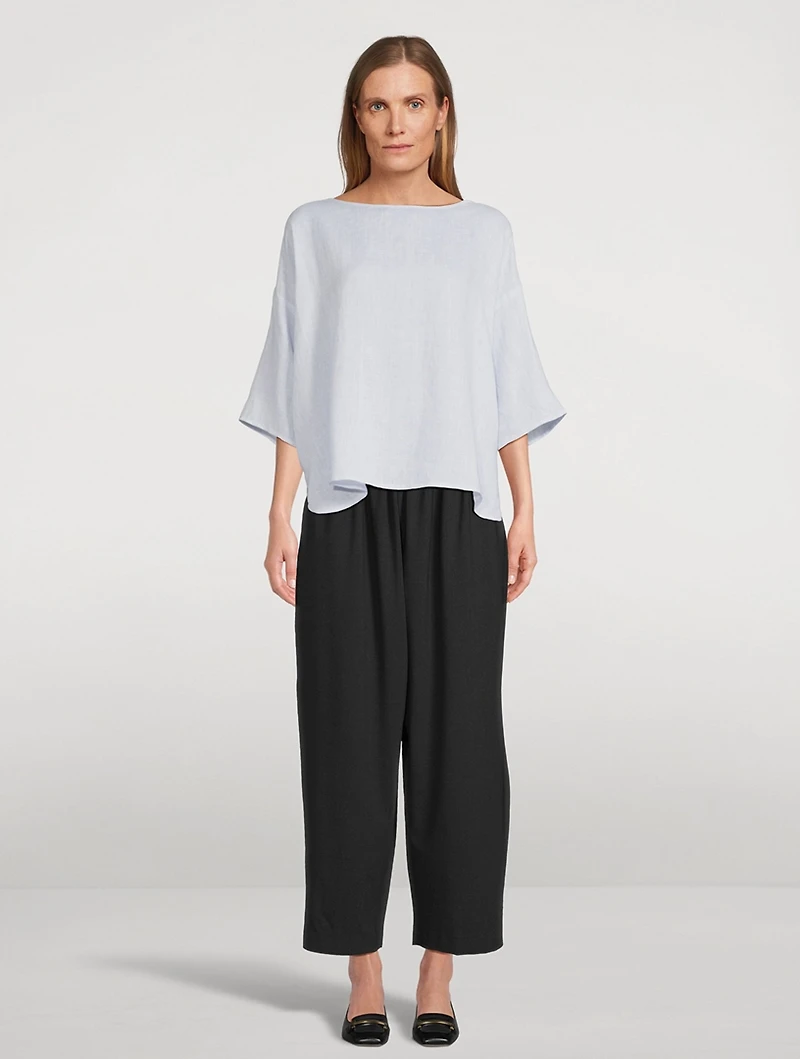 Cropped Wide-Leg Trousers