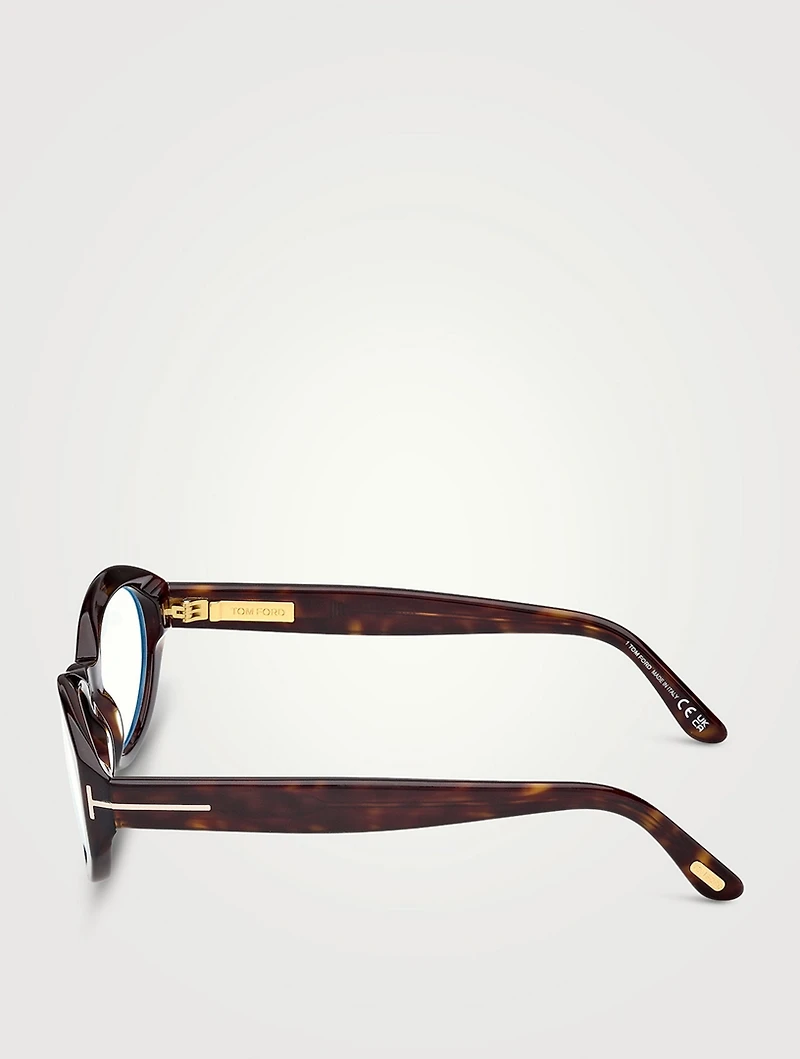 Oval Optical Glasses With Blue Block Lenses