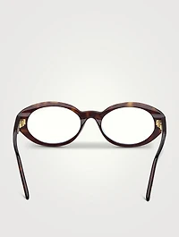 Oval Optical Glasses With Blue Block Lenses