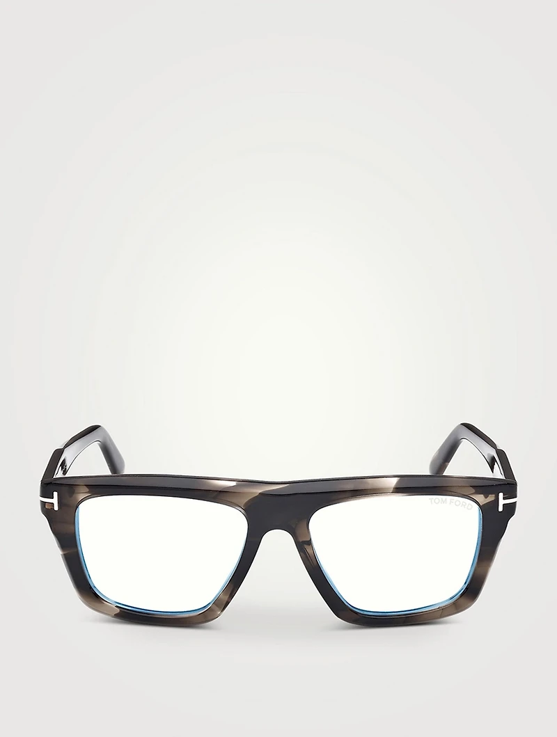 Rectangular Optical Glasses With Blue Block Lenses