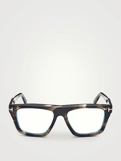 Rectangular Optical Glasses With Blue Block Lenses
