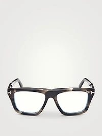 Rectangular Optical Glasses With Blue Block Lenses