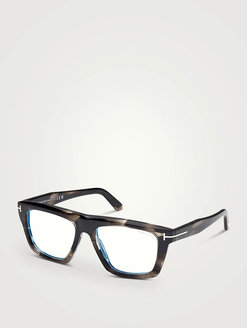 Rectangular Optical Glasses With Blue Block Lenses