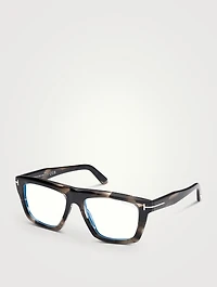 Rectangular Optical Glasses With Blue Block Lenses