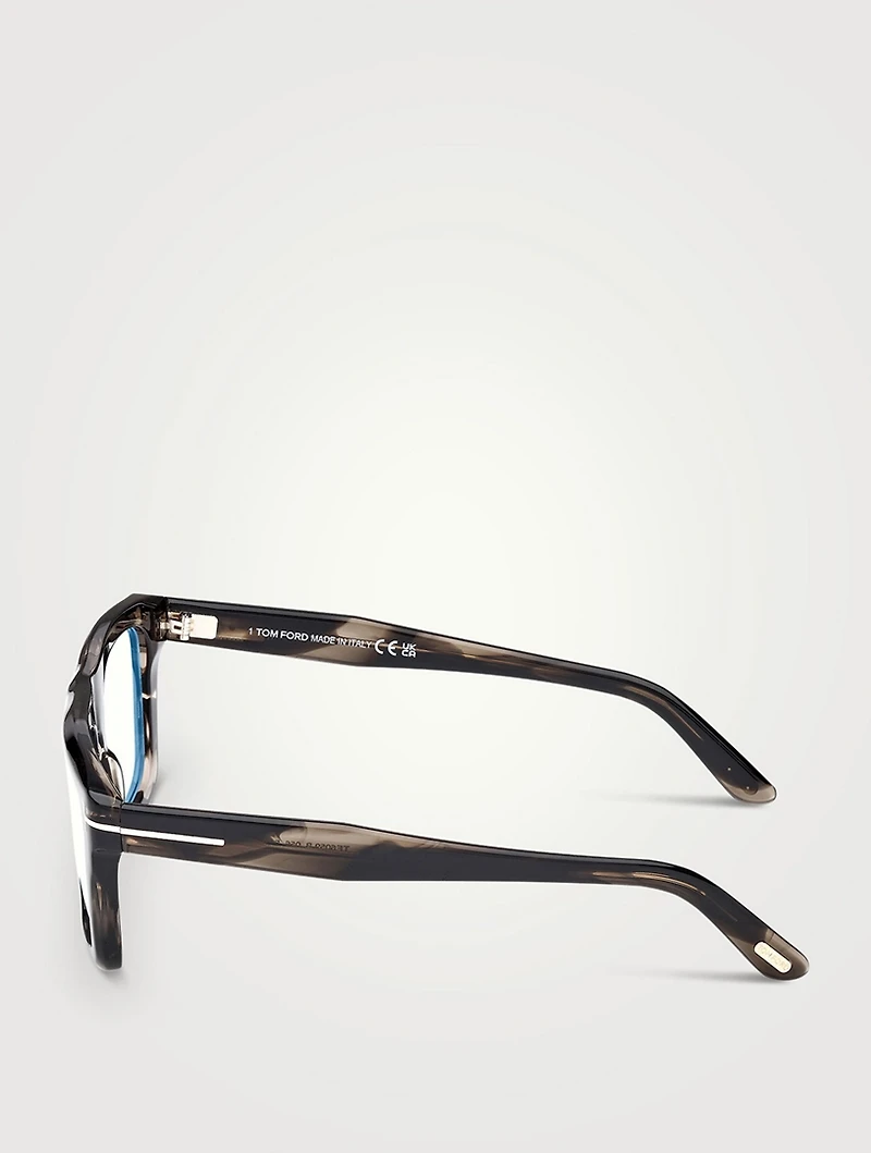 Rectangular Optical Glasses With Blue Block Lenses
