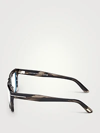 Rectangular Optical Glasses With Blue Block Lenses