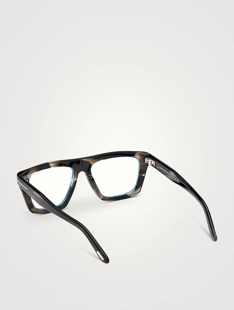Rectangular Optical Glasses With Blue Block Lenses