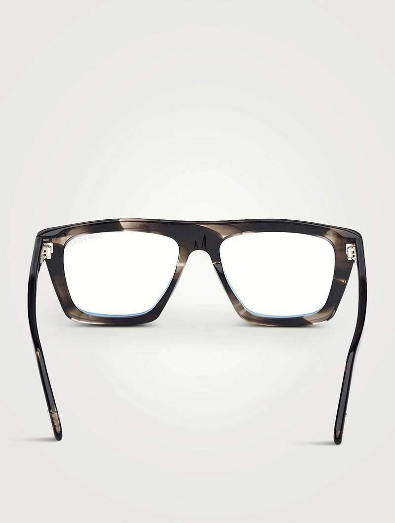 Rectangular Optical Glasses With Blue Block Lenses