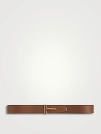 Buckle T Grained Leather Belt