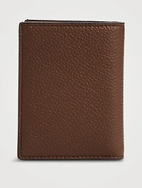 Grain Leather Folding Cardholder