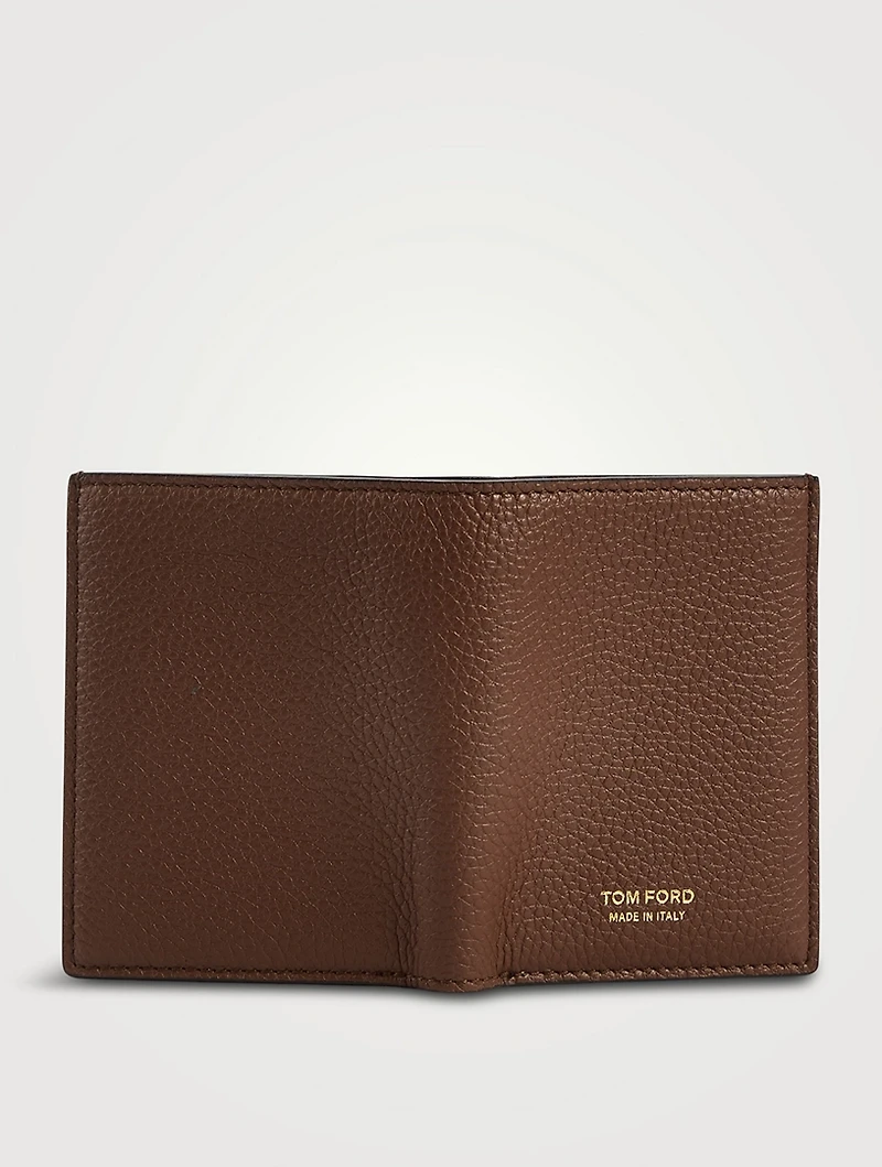 Grain Leather Folding Cardholder