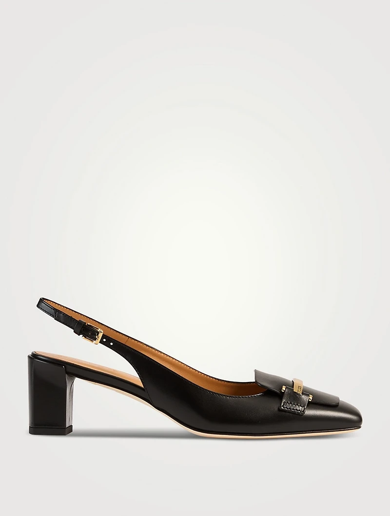 Leather Slingback Pumps