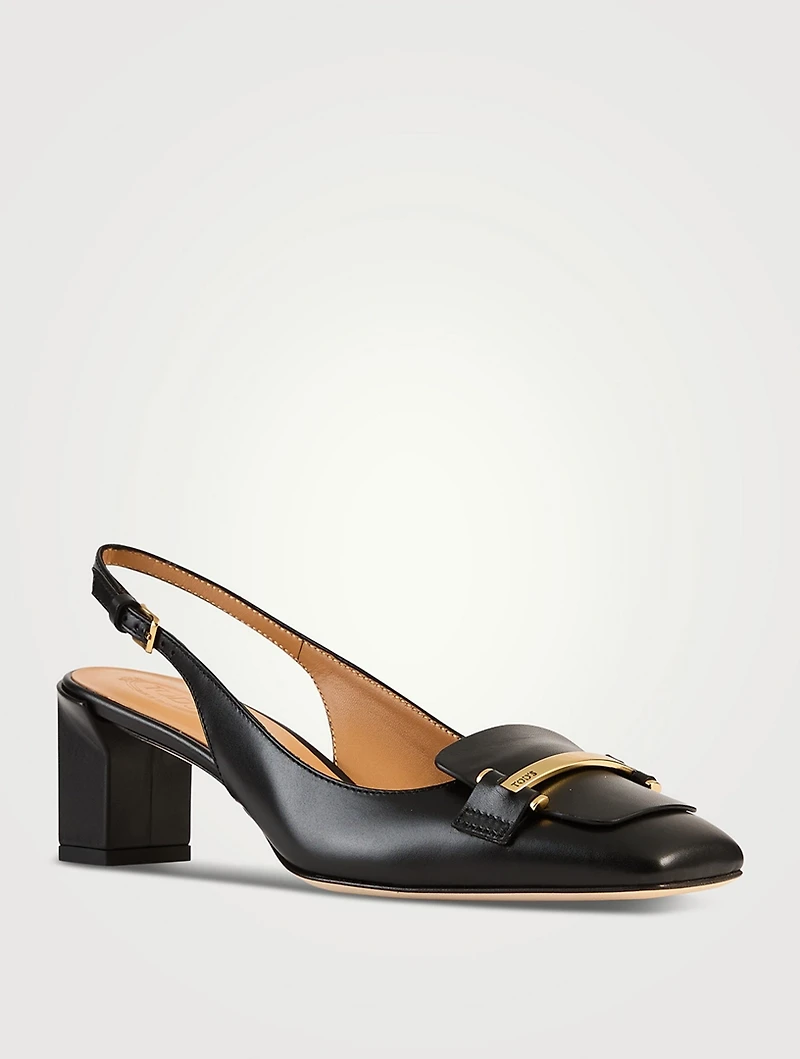 Leather Slingback Pumps