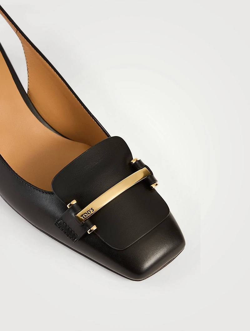 Leather Slingback Pumps