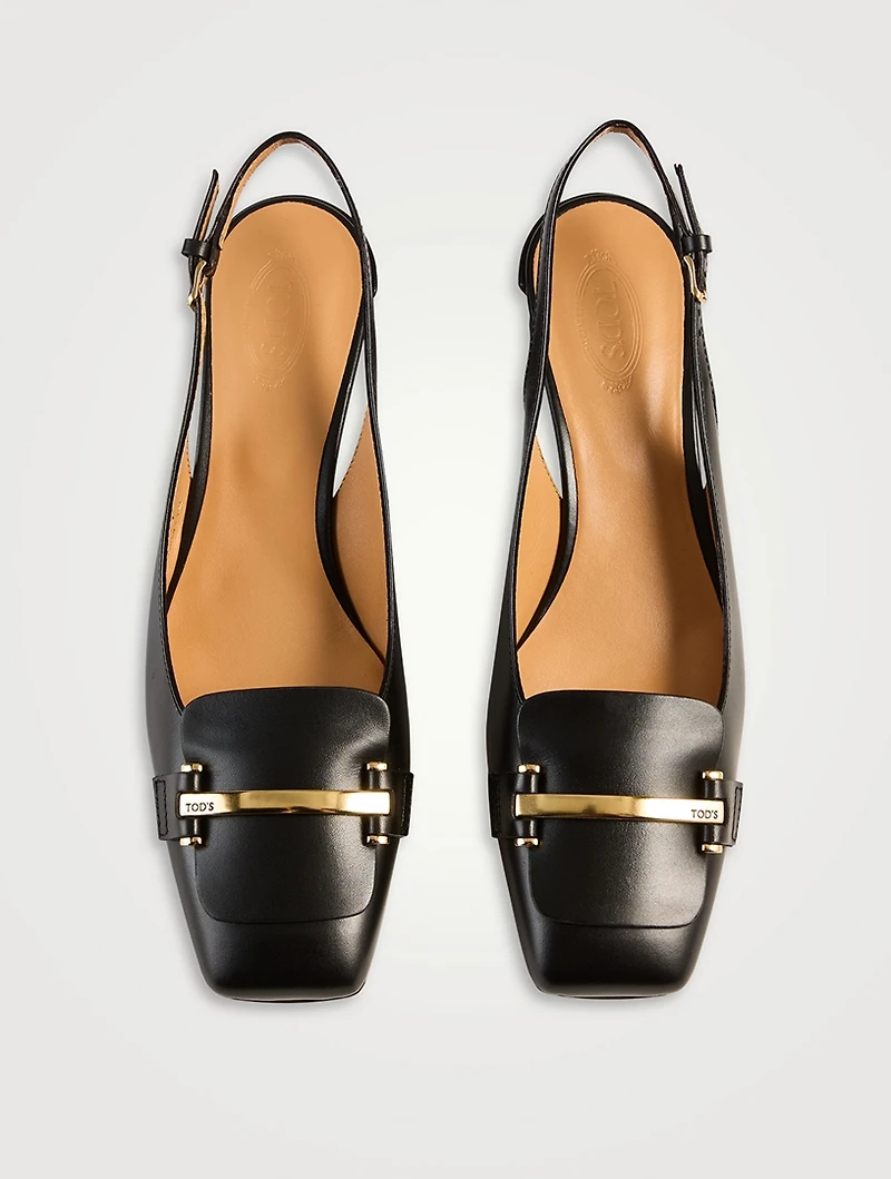 Leather Slingback Pumps