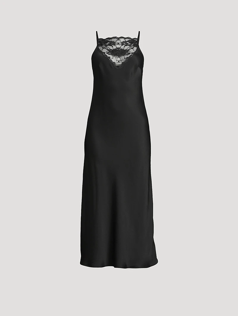 Libbie Lace-Trimmed Slip Dress