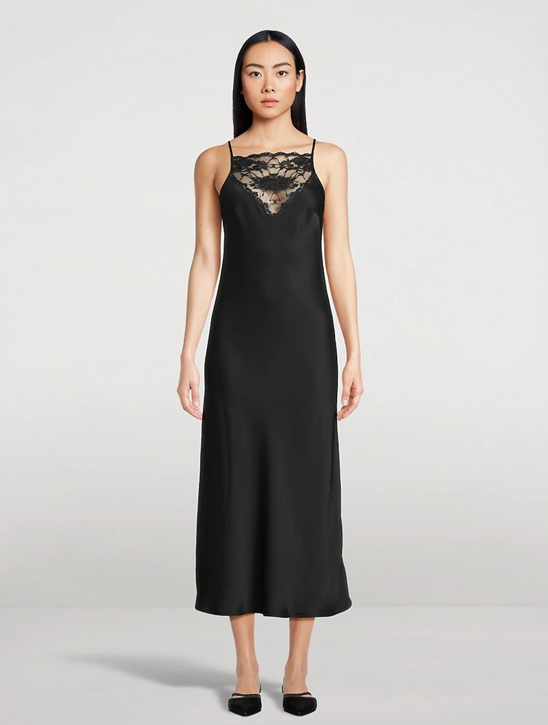 Libbie Lace-Trimmed Slip Dress