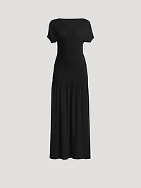 Pleated Jersey Maxi Dress