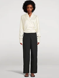 Satin Wrap Shirt