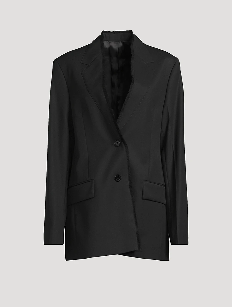 Raw-Lapel Wool Blazer