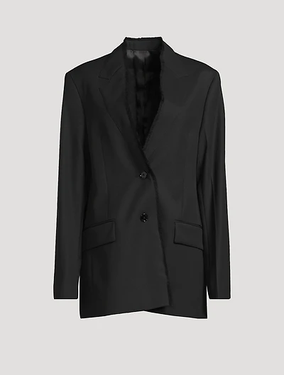 Raw-Lapel Wool Blazer