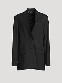 Raw-Lapel Wool Blazer