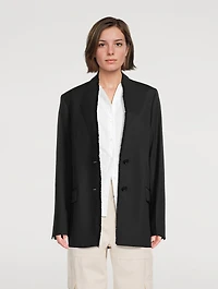 Raw-Lapel Wool Blazer