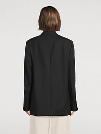 Raw-Lapel Wool Blazer