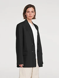 Raw-Lapel Wool Blazer