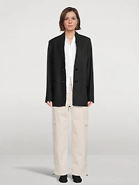Raw-Lapel Wool Blazer