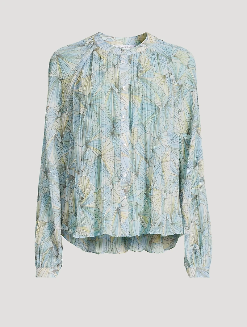 Fennel Pleated Blouse Shell Print