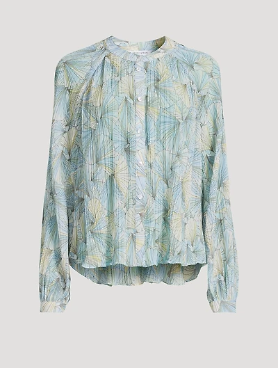 Fennel Pleated Blouse Shell Print