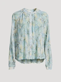 Fennel Pleated Blouse Shell Print
