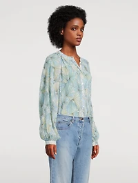 Fennel Pleated Blouse Shell Print
