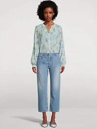 Fennel Pleated Blouse Shell Print