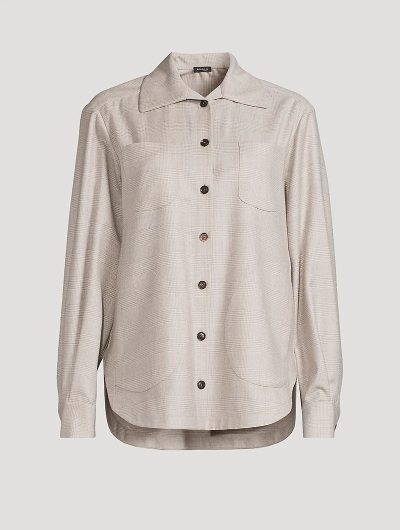 Lurex Shirt Plaid Print