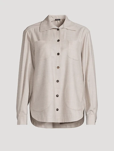 Lurex Shirt Plaid Print
