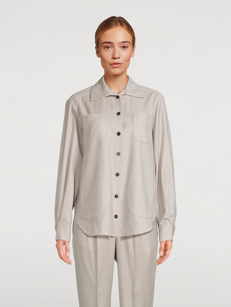 Lurex Shirt Plaid Print