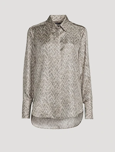 Herringbone Silk Shirt