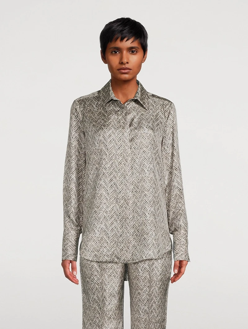 Herringbone Silk Shirt