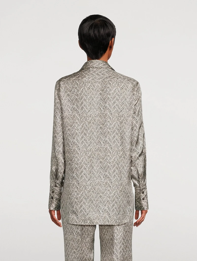 Herringbone Silk Shirt