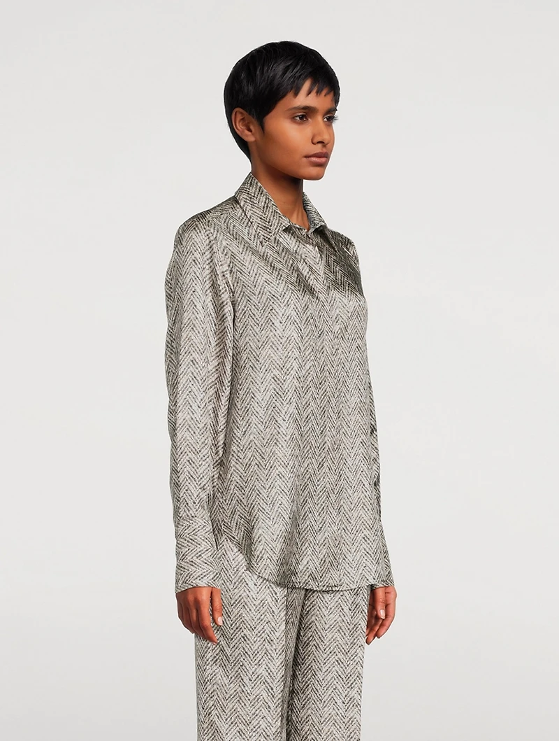 Herringbone Silk Shirt