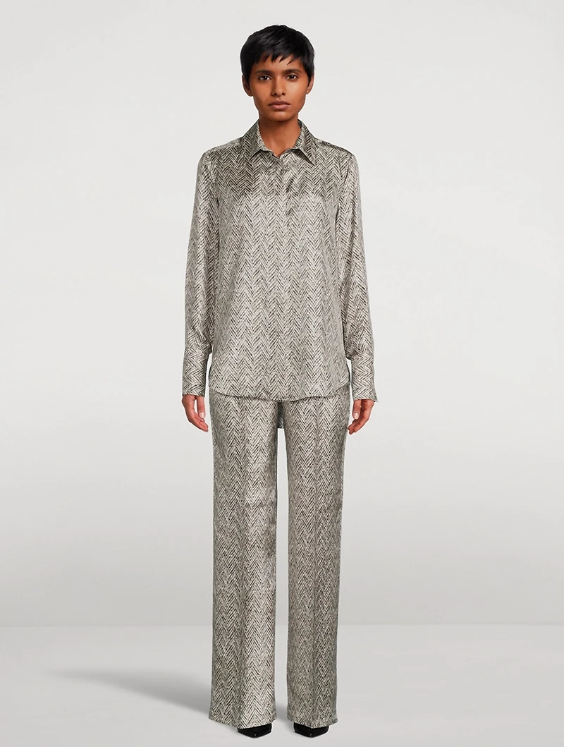 Herringbone Silk Shirt