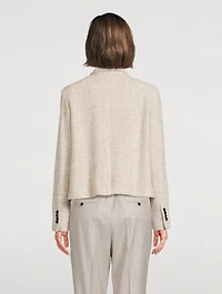 Sequin Jacket Plaid Print